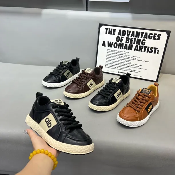 秋季低帮轻便百搭宽松休闲油蜡皮光面设计潮流时尚上线男款轻质鞋