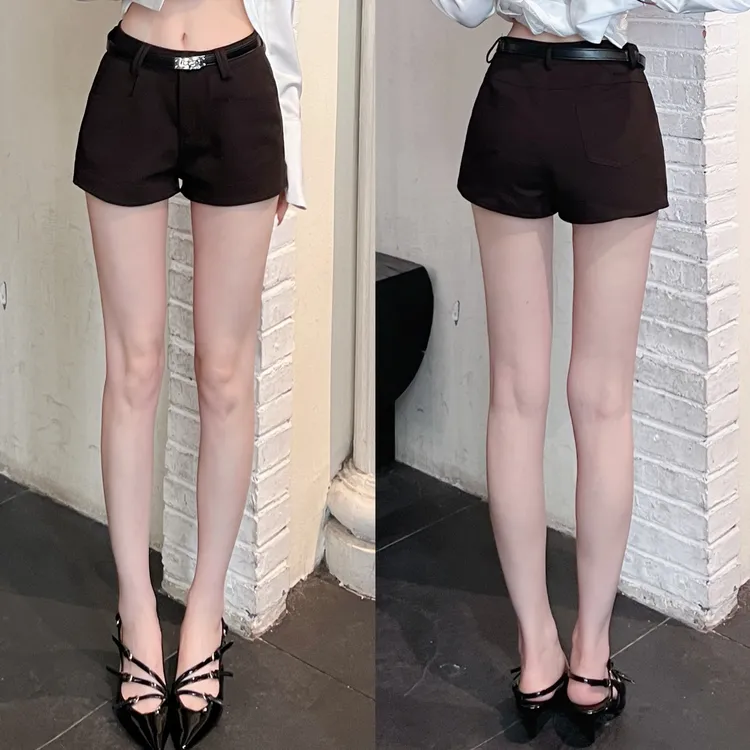 《长腿腿精》高智腿精显瘦简约百搭西装短裤（带腰带）