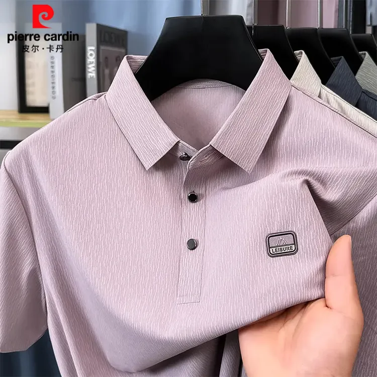 皮尔卡丹2025夏季新款短袖T恤衫男士翻领Polo衫爸爸装休闲百搭男
