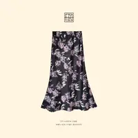 OYBN欧阳贝妮【魅影】微胖大码简约复古碎花中长款半身裙5052