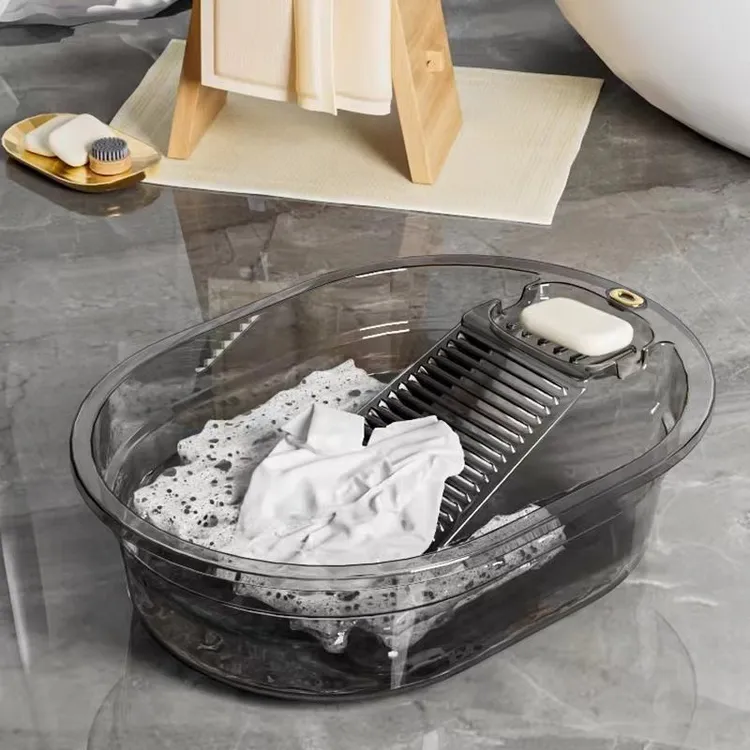 【过硬材质】洗衣盆带搓衣板一体式家用特大号加厚防滑底婴儿学生