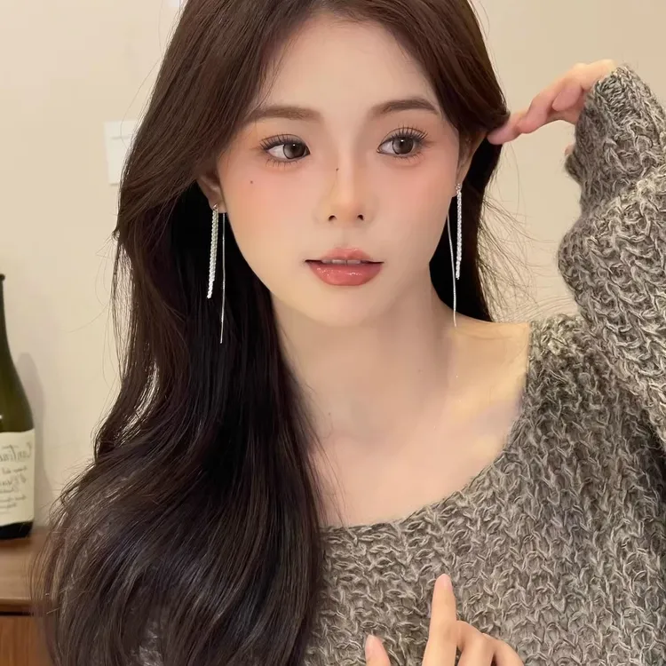 满天星流苏耳线新款轻奢耳环小众设计感新独特爆款耳饰女耳钉7847