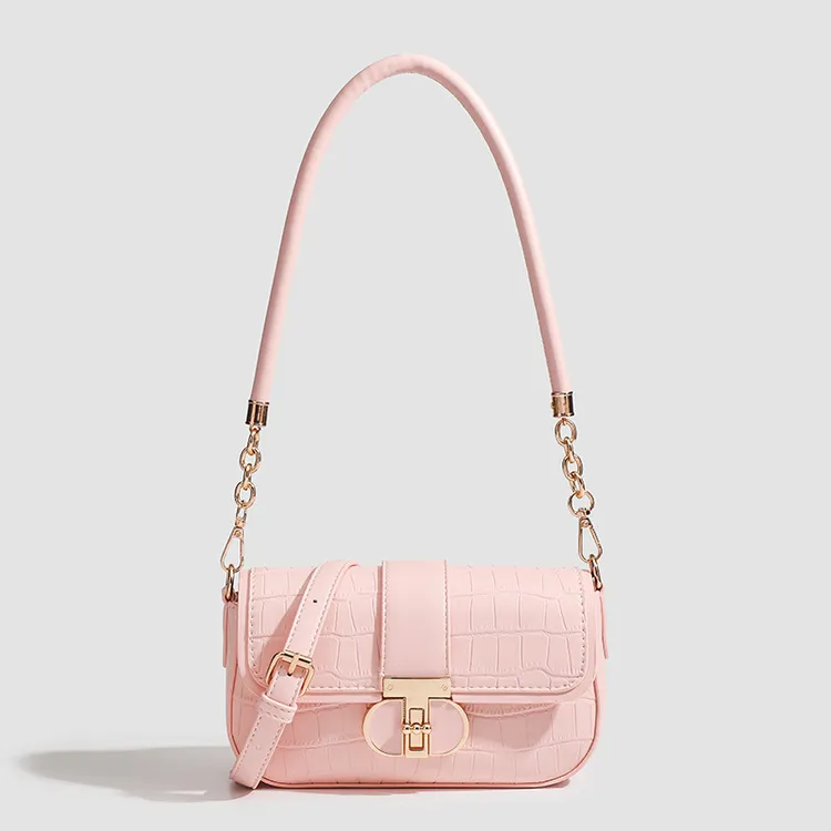 粉色菱格腋下包七夕送女生生日礼物2025新款百搭单肩斜跨小方包