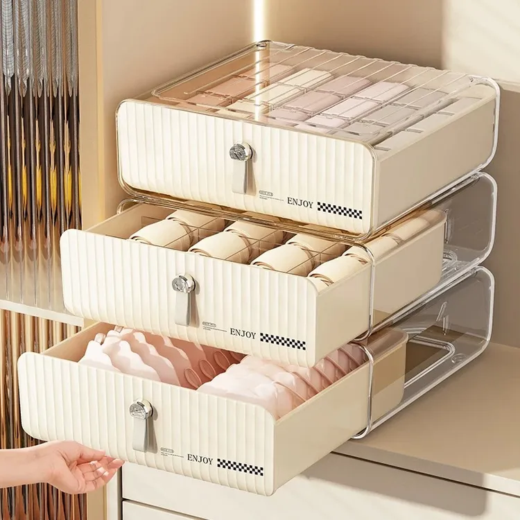 内衣收纳盒家用抽屉式文胸内裤袜子收纳神器卧室衣柜三合一整理箱