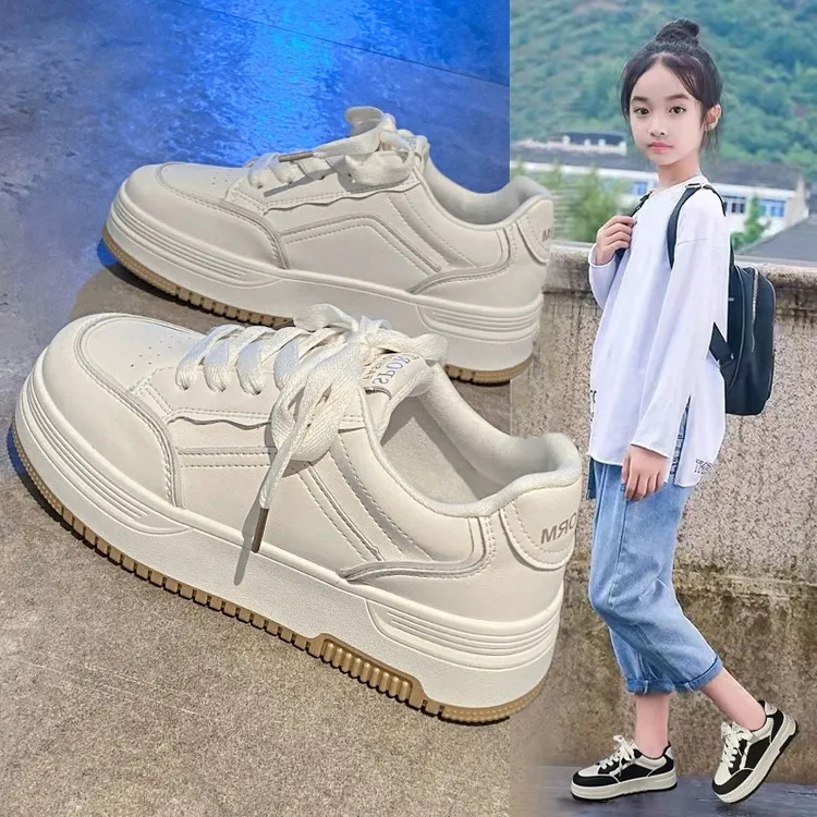 女童板鞋2025秋冬季加绒保暖儿童运动鞋二棉小白鞋休闲防滑中大童