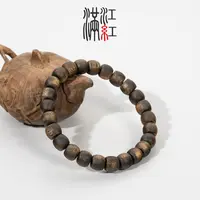 满江红 沉香手串海南香脉鼓珠0.9单圈沉水浮/海南莺歌绿棋楠/OD91