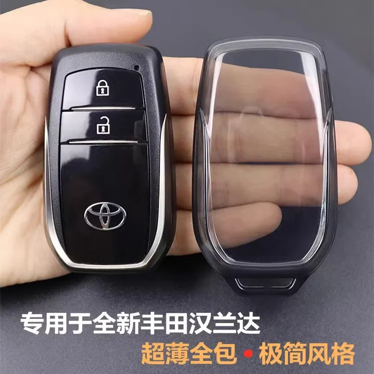 汉兰达钥匙套 专用于2024款丰田汉兰达车用品保护壳 超薄全包透明