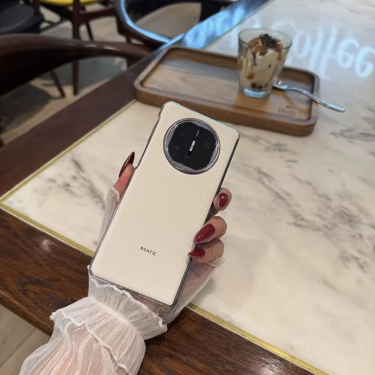 适用于华为Matex7/Matex6超薄透明边荔枝纹时尚手机壳折叠手机