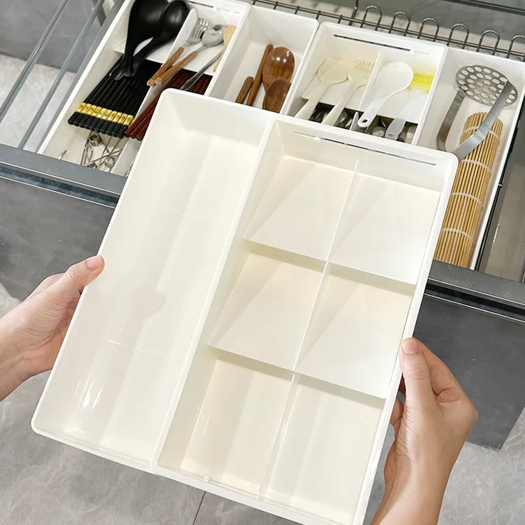 可伸缩抽屉收纳盒家用厨房内置分隔盒餐具筷子勺子杂物分格整理盒