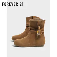 F21栗色牛仔靴女2025新款秋季内增高轻便百搭超好看复古时装靴子