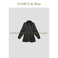 FANRUI/泛芮「黛飒」时髦原创设计感洋气高级感蛋白皮衣外套B18342