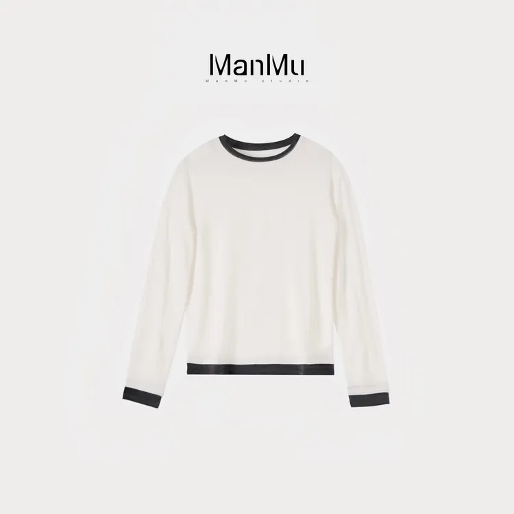 满目ManMu 【张琪专属】高级定制秋冬时尚百搭100羊毛打底衫350725