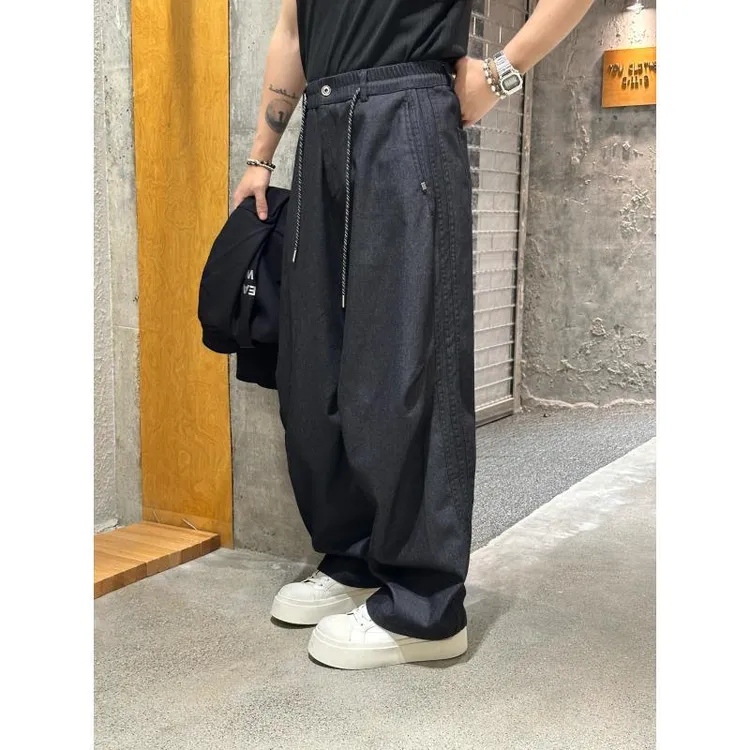 【MX磨毛加厚】秋冬加绒男棉感松紧腰立体剪裁结构感休闲百搭直筒裤