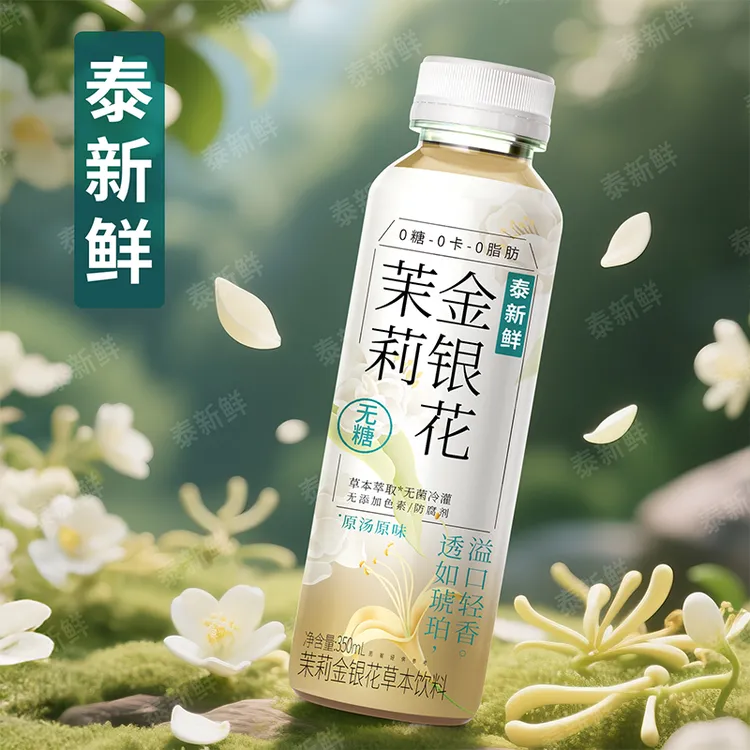【清甜回甘】泰新鲜茉莉金银花无糖茶清润消暑草本植物饮350ml*6瓶