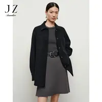 【小余专属】玖姿安娜蔻JTEQ40508毛呢落肩宽松衬衫式外套女秋季