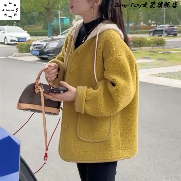 连帽质量好外套女加厚秋冬2025新款韩版休闲爆款百搭皮毛一体上衣
