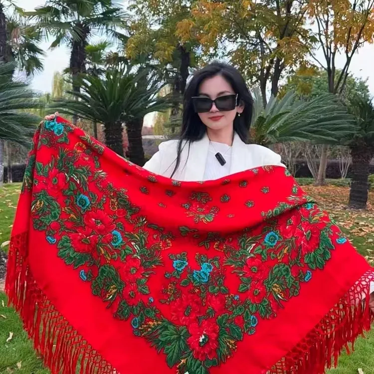 新款网红kexmir复古手工流苏仿羊毛保暖百搭秋冬披肩yixilgul