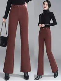 2153#喇叭裤微喇裤休闲裤阔腿时装裤子显瘦时尚休闲弹力