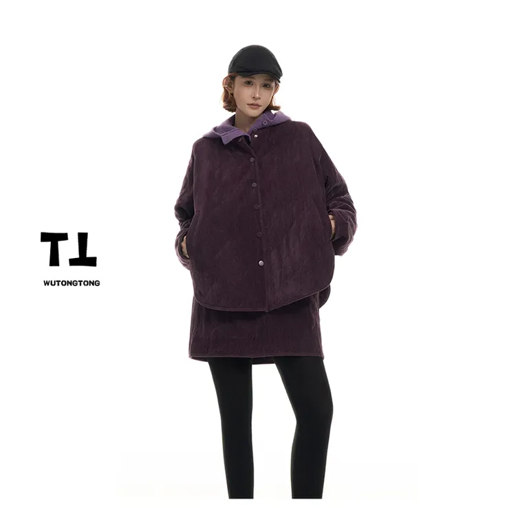 10/04【日杂麻豆】秋冬季夹棉厚款棉衣两件套女韩版半身裙套装62755