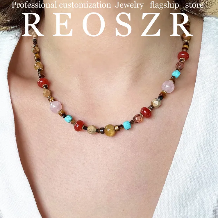 Reoszr/洛恣 钛钢项链 【禾晏】ins珠宝设计感女彩色复古日韩手工链