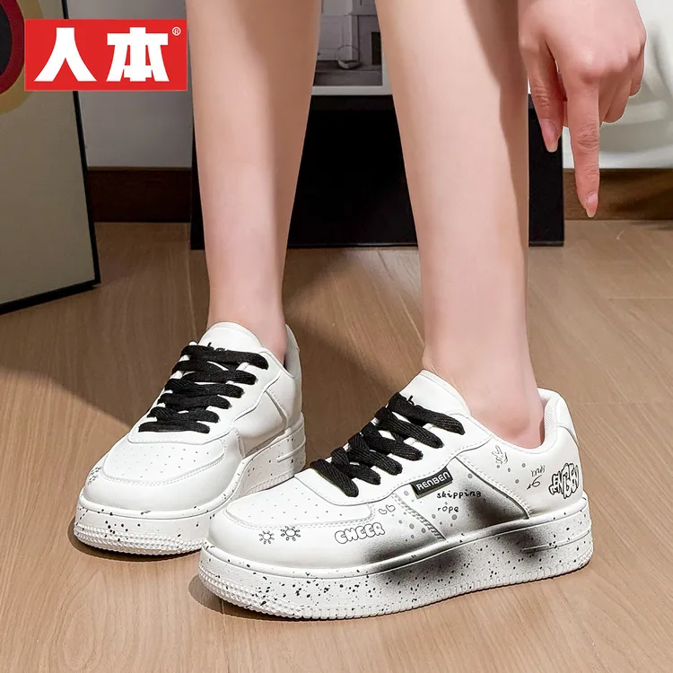 人本2025新款情侣男女休闲板鞋男女学生透气时尚潮流鞋百搭韩版