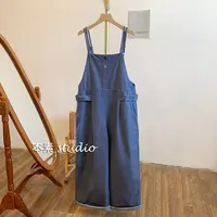 C1157彩扣腰侧绊扣可调节牛仔背带裤