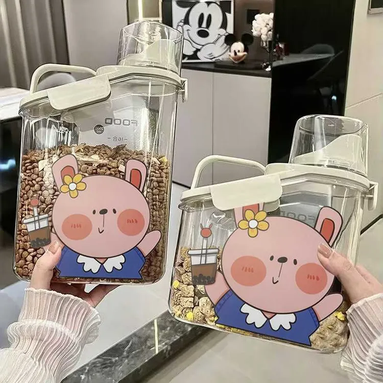 日本EAYU猫粮桶储存桶狗粮密封桶宠物防霉防潮零食收纳盒密封罐