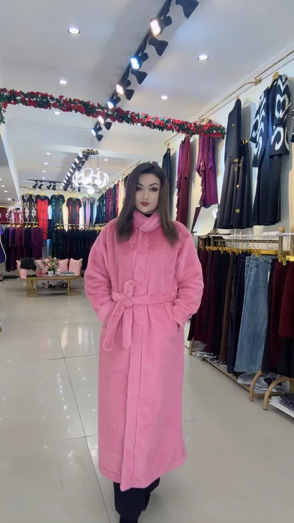 秋冬欧貂绒长款女生外套时尚大衣