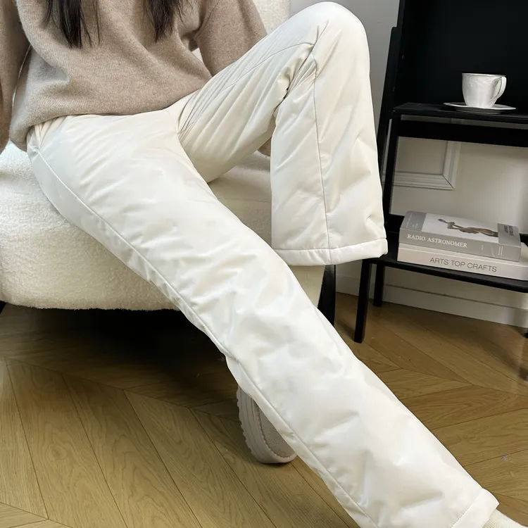 索菲丝尔直充羽绒喇叭裤女2025冬季时尚百搭加绒加厚长裤541817