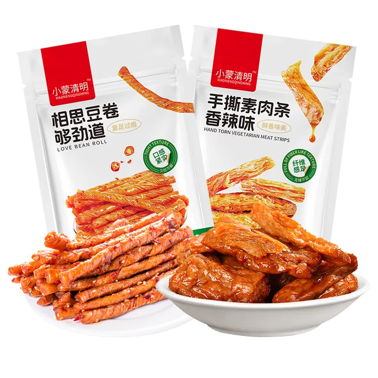 小蒙清明相思豆卷手撕素肉休闲追剧小零食辣条豆干组合6+6共12袋
