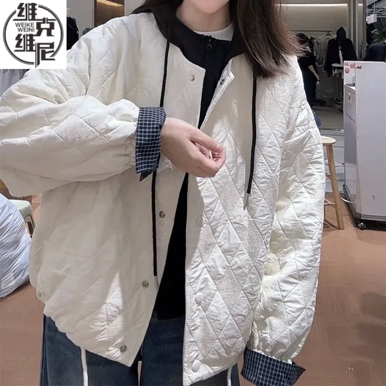 菱格棒球服薄女衣外套女2025秋季新款小个子休闲百搭简约夹女上衣