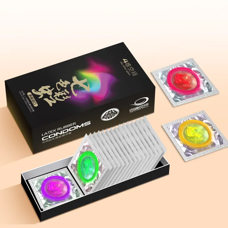 4维空间原装进口超薄七彩避孕套润滑 彩色安全套女性持久