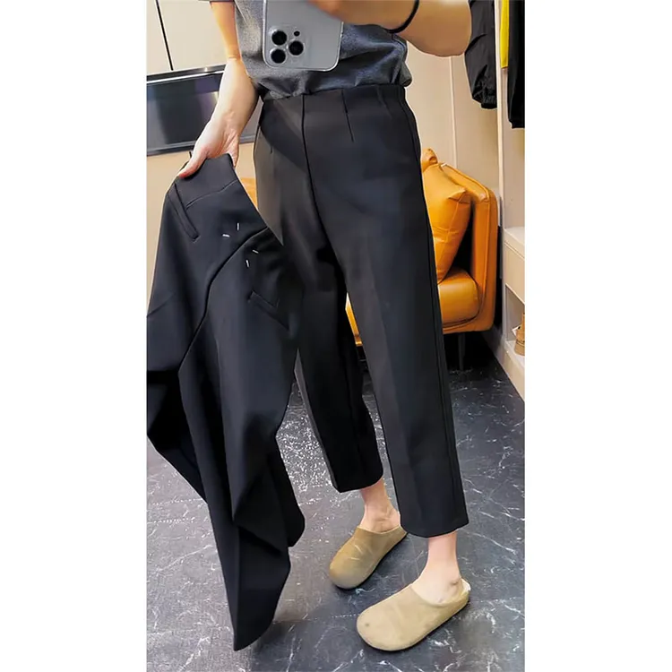 大码时尚直筒休闲裤女2025秋季新款小个子高腰显瘦宽松百搭西装裤