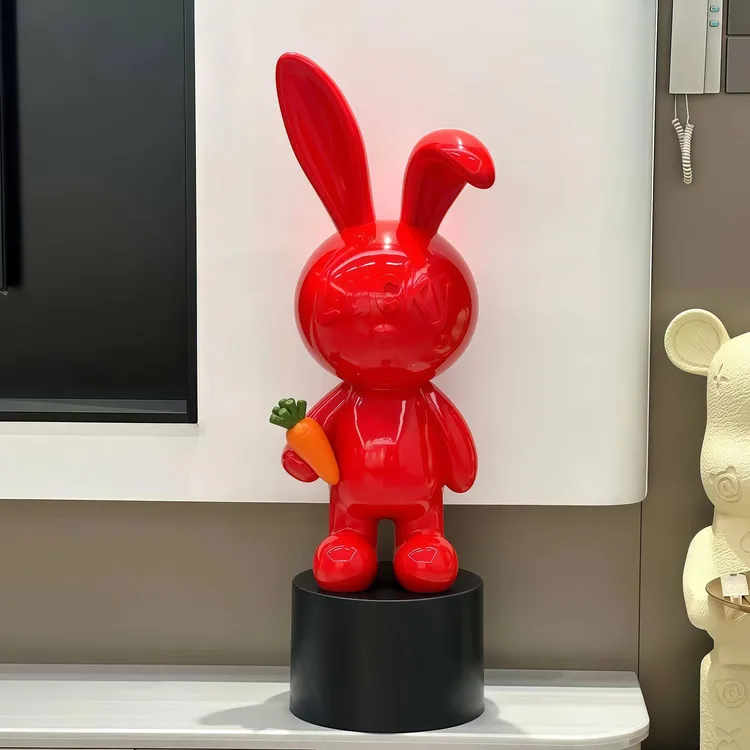 【巧云特有】新品轻奢幸运兔子存钱罐落地大摆件手办网红家居客厅电视柜装饰