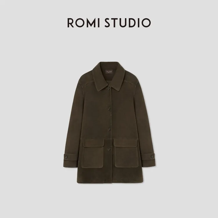 ROMI STUDIO“棕标甄选”非洲混种羊皮细绒雾感皮衣外套RW24WWH0448