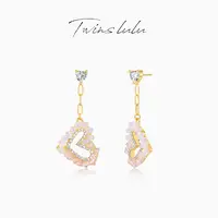 TWINS LULU 镀K金 圣诞节 新品INS风氛围感爱心耳环女TSL2027