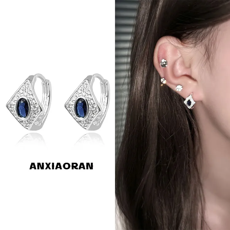 合金锆石耳饰 复古法式法老之眼耳环气质轻奢百搭法式精致耳圈女