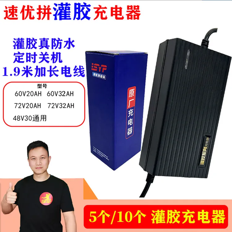 【618】10个 灌胶防水电动车充电器48V60V20AH72V20AH充电器