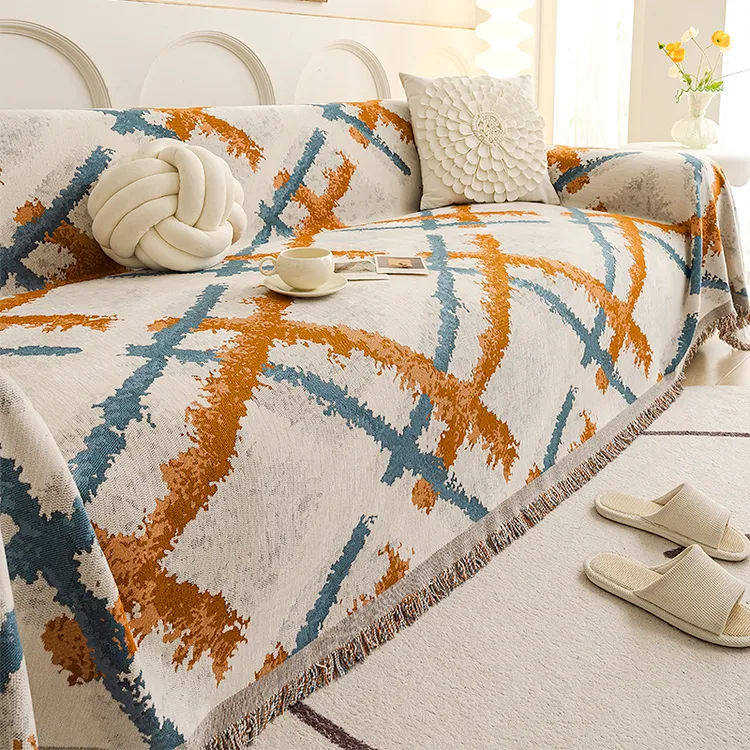 紫思新款沙发巾一整张全盖现代简约风沙发盖布四季通用沙发套罩