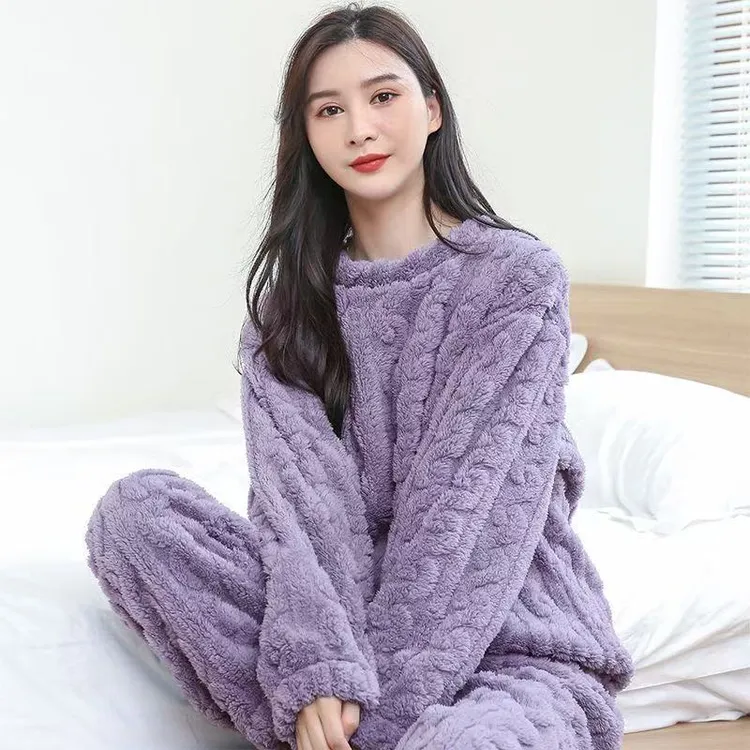 睡衣冬季女款珊瑚绒2025年新款冬天法兰绒秋冬款可外穿家居服套装