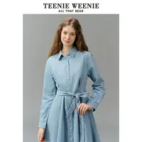 【赵老板专属】TeenieWeenie小熊女装2025年新款翻领牛仔连衣裙0101