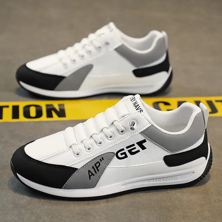 【流光风】2025秋冬新款男鞋时尚百搭皮面休闲鞋防滑经典潮流跑步鞋