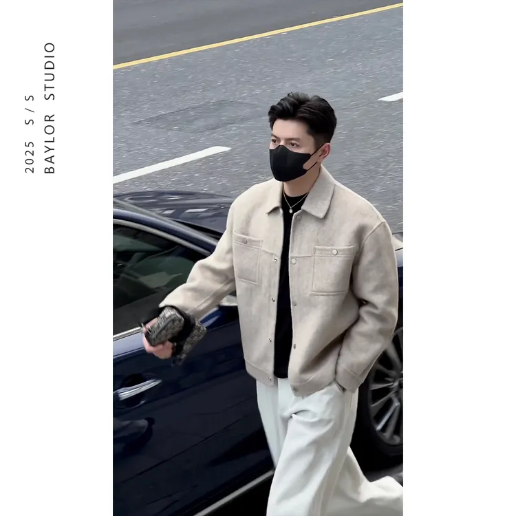 25冬季顶奢系列 优雅老钱轻熟风  手工双面100%羊毛呢 短款夹克