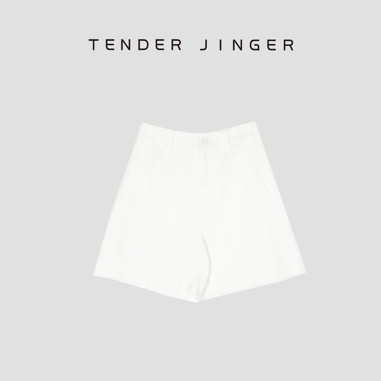 Tender Jinger【疯狂星期三】休闲百搭高腰直筒短裤T52AJ80742