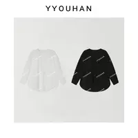 YYOUHAN 2025新款【简意】镂空衬衫手袖显瘦百搭长袖T恤 2509C5345