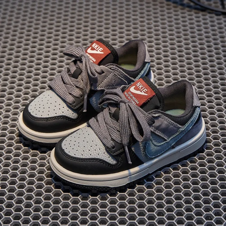 JIAOCAIAJ新款真皮男童运动板鞋防滑透气秋冬加绒二棉女童休闲鞋