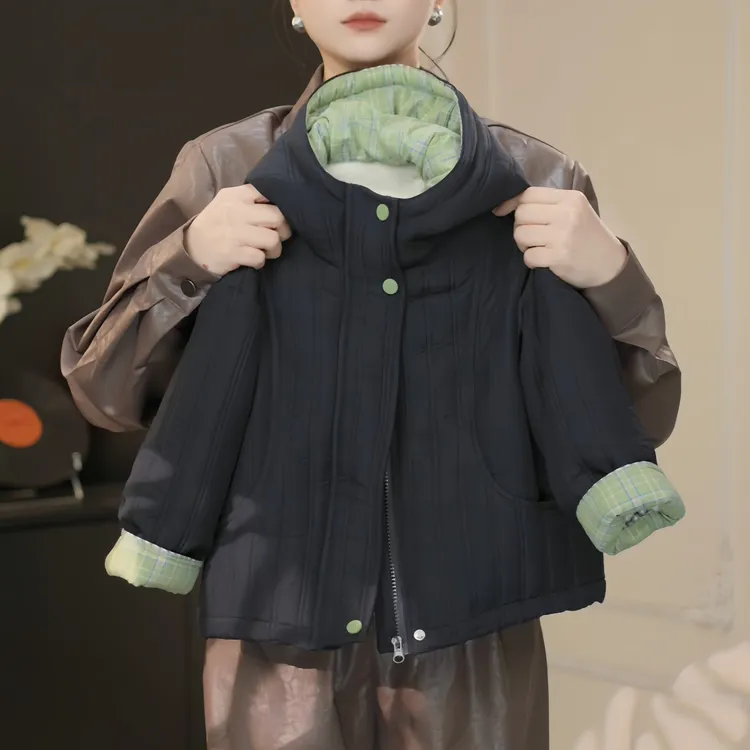 【鸭梨童品】2026冬季男童连帽时尚加厚连帽加绒棉服高端压棉外套