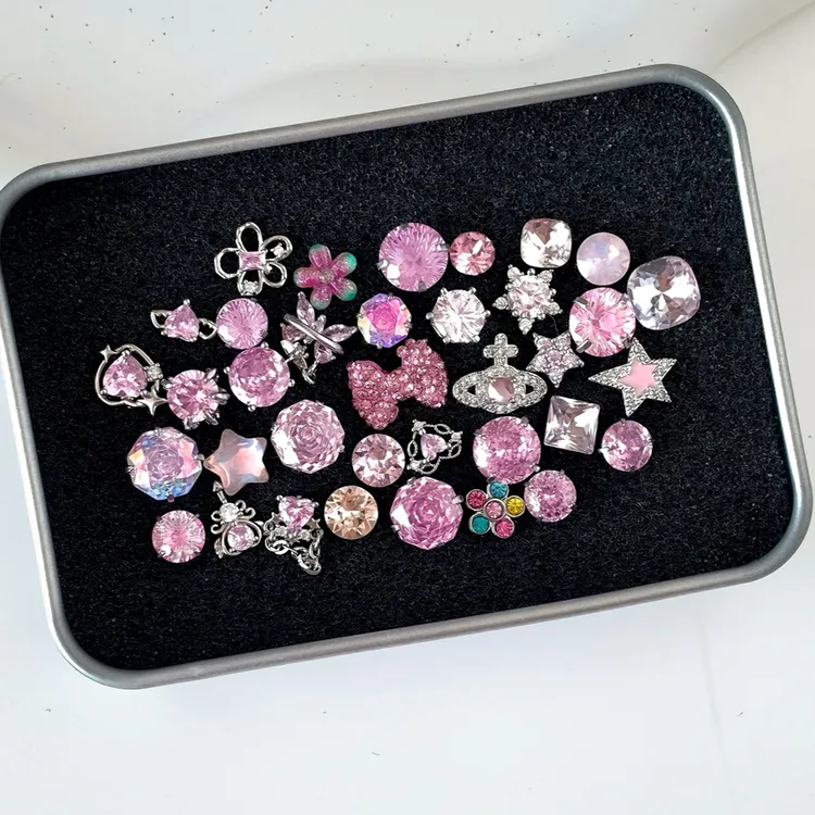 钛钢耳饰 RINGRING商店钛钢耳钉耳骨钉耳蜗钉粉色耳饰女耳环