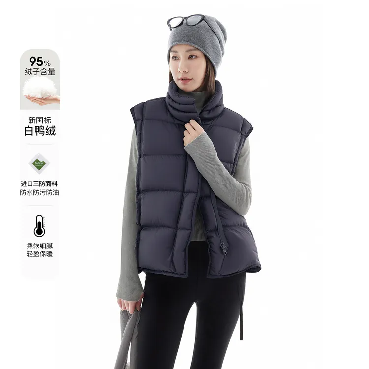 CLOUDSPACE/云上生活【南风】95白鸭绒立领无袖马甲2025冬上衣女