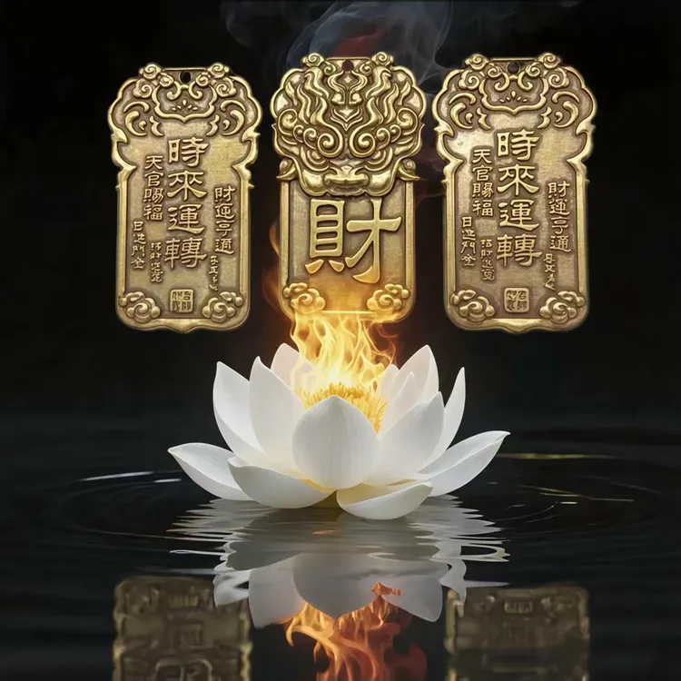 五台山龙五爷财神令牌广济龙王法器菩萨画像神像招财项链挂件